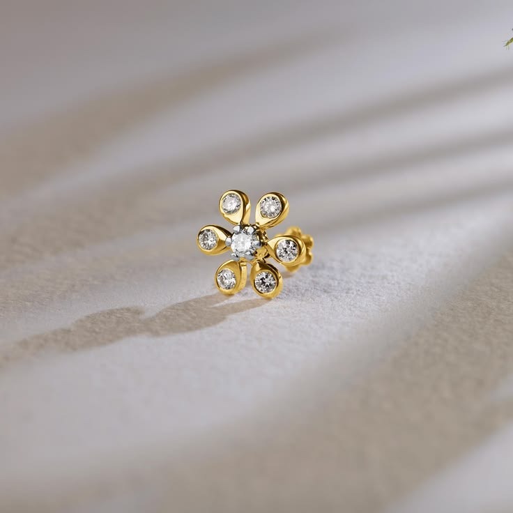 Gold nose pin design prepared for virtual try-on on a shopper's face